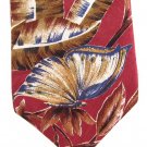 Je Suis Butterfly Necktie Jacquard Silk Rose Blue Teal Gold Nature Forest Palm Tree 55