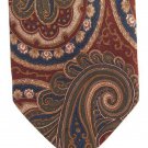 Pierre Balmain Italy Vintage Necktie Silk Tie X Long 61 Large Paisley Brown Crimson Blue