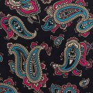 Christian Dior Italian Silk Necktie Mens Tie Paisley Black Magenta Aqua 58 Classic Executive
