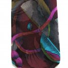 Martin Wong Screenplay Silk Necktie Tie Aqua Violet Gold Abstract Artistic Long 59.5