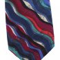 Disco Necktie Vintage Funky Mod Tie Swirls Shine Color Waves Purple Teal Rose 58