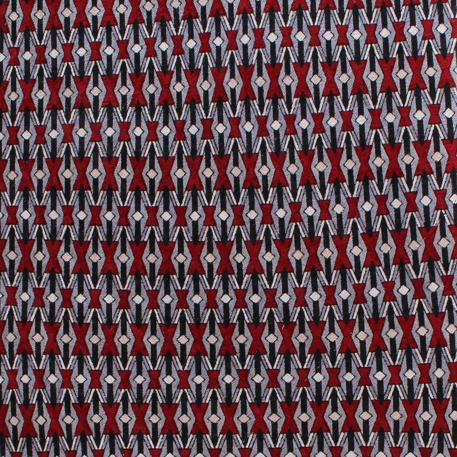Daniel De Fasson Silk Necktie Extra Long 60 Mens Tie Classic Executive Maroon Black Silver