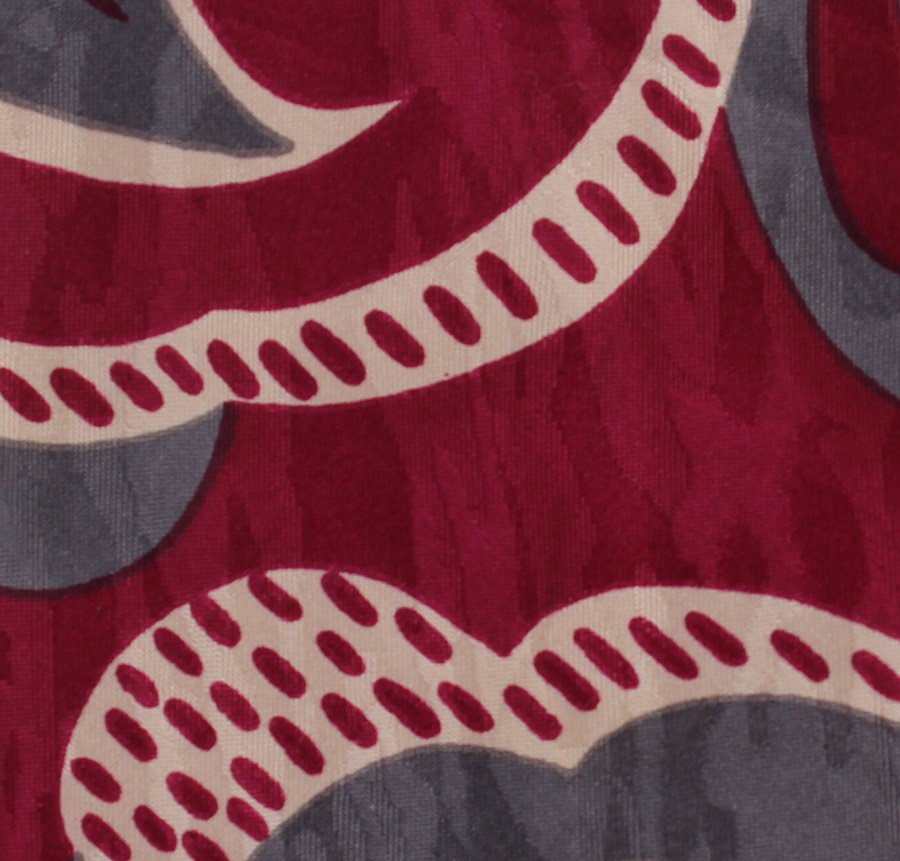 Fratelli Moda Italian Silk Necktie Mens Tie Retro Mod Art Funky Raspberry Gray Cream 57