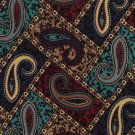 Keith Daniels Italian Silk Necktie Tie Classic Paisley Dark Blue Aqua Brown Executive 58