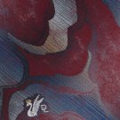 Don Loper Abstract Modern Necktie Metallics Silver Gold Blue Maroon 57.5