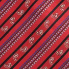 Jean Paul Necktie 60 Extra Long Red Black Gold Paisley Small Stripe Executive Mens Tie Italy