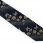 Butterfly Flower Necktie Vintage Harris Frank Blue Gold Embroidered Wide 56