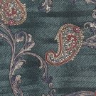 Mod Paisley Silk Tie Peacock Green Tan Stripe Classic Business Executive Henry Grethel