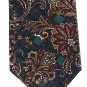 Italian Silk Necktie Extra Long 63 Renovati Tie Argyle Paisley Green Maroon Gold
