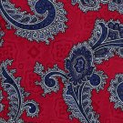 Lord Taylor Italian Silk Paisley Necktie Tie Cranberry Crimson Blue Executive Fashion 57.5