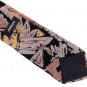 Adolfo Necktie Black Abstract Mod Paint Splash Yellow Purple Coral 58