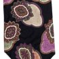 Paisley Silk Necktie Mens Tie Boston Trader Mod Large Floral Black Purple Green 58