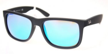 New Original Sunglasses Ray Ban RB 4165 622/55 Unisex Black Square Blue Mirrored