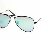 New Sunglasses Ray Ban Junior RB 9506S 201/3R Kid Black Aviator Green Mirrored