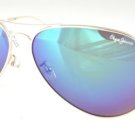 Sunglasses Pepe Jeans Adair PJ5091 C5 Unisex Light Gold Aviator Green Mirrored