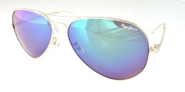 Sunglasses Pepe Jeans Adair PJ5091 C5 Unisex Light Gold Aviator Green Mirrored