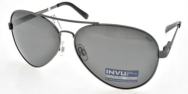 New Original Sunglasses INVU B1501B Black/Gun Unisex Gunmetal Aviator Polarized
