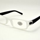 Reading Eyeglasses R59 WHITE +1.50 Unisex White, Clear, Black Square