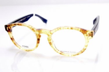 New Original Eyeglasses Fendi  0028 7OC Unisex Tortoise, Honey Round Clear