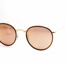 New Original Sunglasses Ray Ban RB 3517 001/Z2 Unisex Gold Round Pink Mirrored