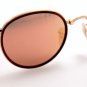 New Original Sunglasses Ray Ban RB 3517 001/Z2 Unisex Gold Round Pink Mirrored