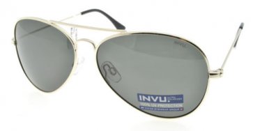 Sunglasses Invu B1410B Gold Unisex Light Gold Aviator Polarized