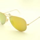 New Original Ray-Ban Unisex RB3025 112/93 58 Gold Aviator Mirrored