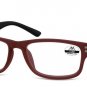Reading Eyeglasses MR97 C +3.50 Unisex Red-Burgundy-Black Square