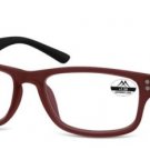 Reading Eyeglasses MR 97 C +1.00 Unisex Red-Burgundy-Black Square