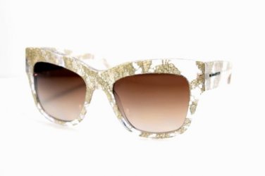 New Sunglasses Dolce & Gabbana Almond Flowers DG 4231 285113 GOLD LACE BROWN