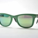 Ray Ban folding wayfarer sunglasses RB4105 6021/19 54 Large Green Mirrored