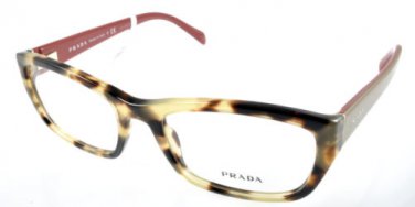 New Original Eyeglasses Prada PR 18OV 7S01O1 Women Tortoise Square