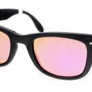 Sunglasses Ray Ban RB 4105 601S2K Unisex Black Folding Wayfarer Red Mirrored
