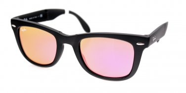 Sunglasses Ray Ban RB 4105 601S2K Unisex Black Folding Wayfarer Red Mirrored