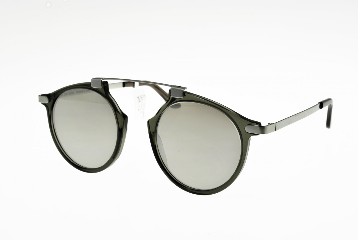 Sunglasses Massada Lust Caution! 3001 SG (seaweed green) Grey Round Silver