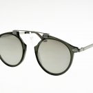 Sunglasses Massada Lust Caution! 3001 SG (seaweed green)  Grey Round Silver