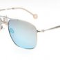 Sunglasses Hally & Son HS614 S03 Unisex Silver Square Blue Mirrored