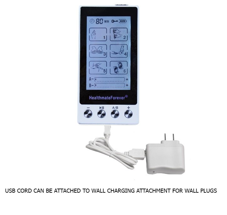 TS6AB HealthmateForever TENS Unit Electrical Muscle Stimulator White