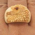 Sz 10Carved Bone Eagle By Master Carved Bone Jewelry Ring