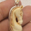 Carved Horse 925 Sterling Silver Jewelry Pendant