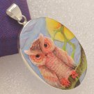 Carved Owl 925 Sterling Silver Pendant Jewelry with Soul