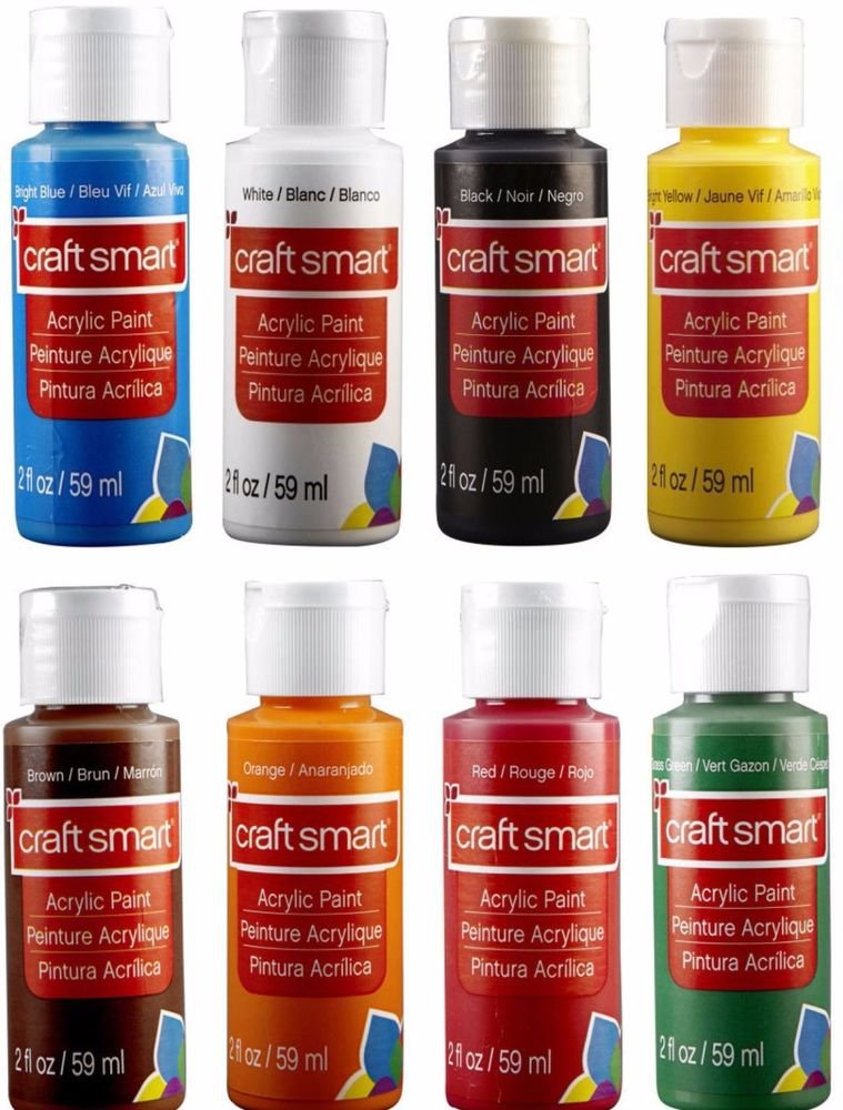 Craft Smart Acrylic Paint Lot of 8 2 Fl. Oz 59 ml Bottles Paint Set Art Supplies