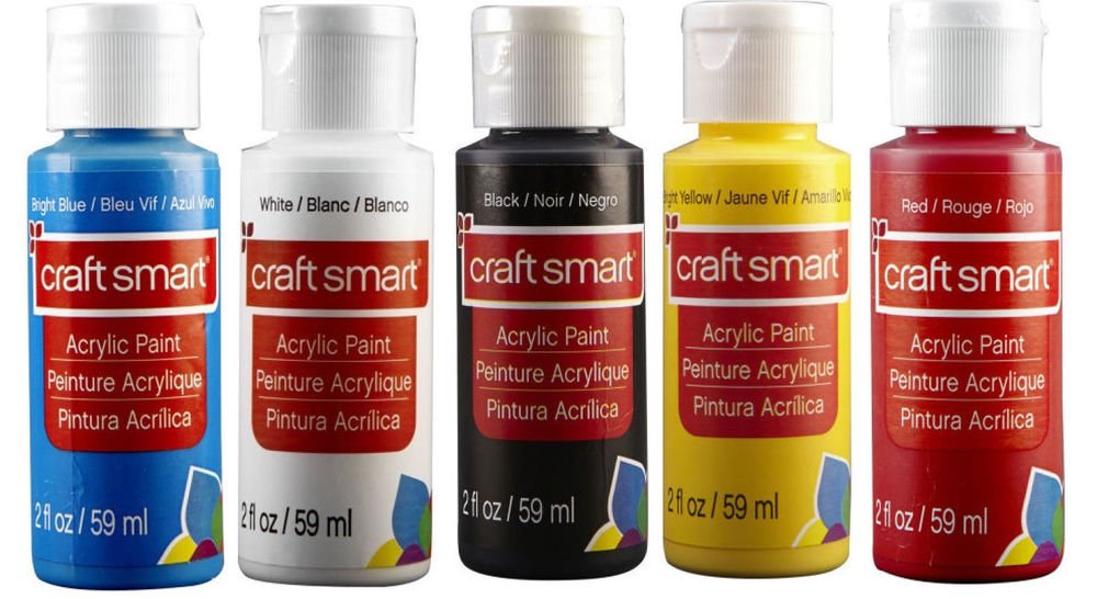 Lot of 5 Craft Smart Acrylic Paint 2 Fl. oz Art Supplies Crafting