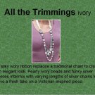 White ribboon necklace with earrings