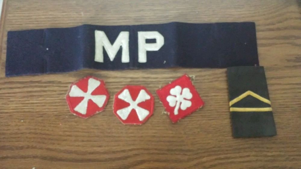 WW2 US Military patches (3) Military Police arm band and shoulder ...