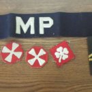 WW2 US Military patches (3) Military Police arm band and shoulder epaulet Army