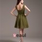 Elegant Strap Knee-Length Georgette Bridesmaids Dresses