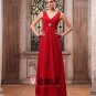 Elegant Chiffon Ruffles V Neck Floor Length Bridesmaid Dress Gown