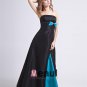 Square Bowknot Organza Floor Length Backless Bridesmaid Dress