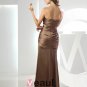 Strapless Sleeveless Zipper Pleated Ankle Length Satin Woman Bridesmaid Dress